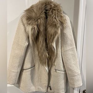 Tweed/ Faux fur Jacket